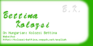bettina kolozsi business card
